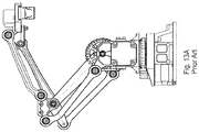 US 11,059,395 FIG. 13A, prior art four-link robotic arm positioning mechanism